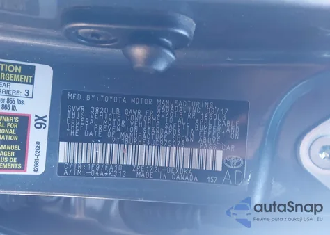 2018 Toyota Corolla L z USA, uszkodzony, nr VIN 2T1BURHE4JC975075